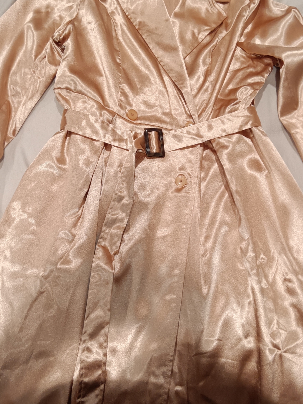 SHEIN Satin Midi Dress in Color Gold - Picture 3 of 5